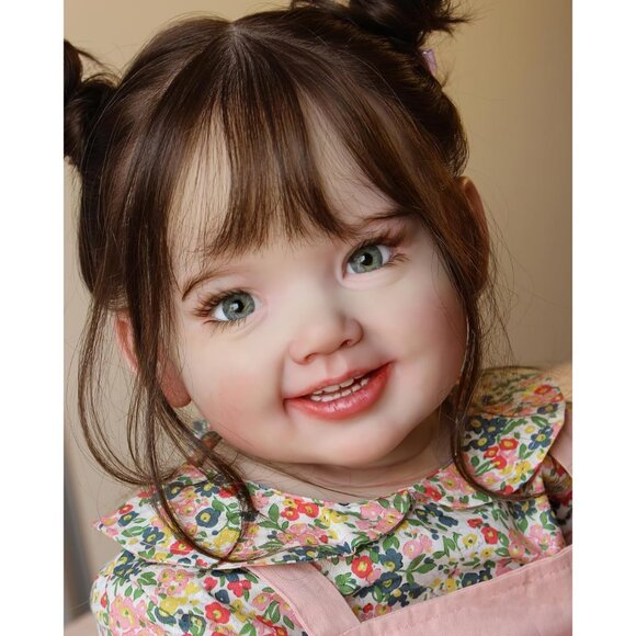 🆕28Inches Long Brown Hair Reborn Princess Girl Doll Smiling with Teeth - Picture 4 of 6